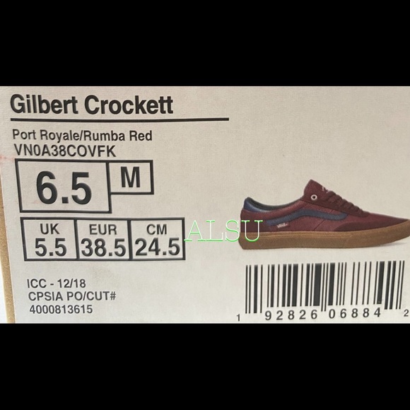 🍃March Sale🍃 VANS Gilbert Crockett Le Suede Port Red Womens Size 8 VN0A38COVFK - Picture 12 of 12